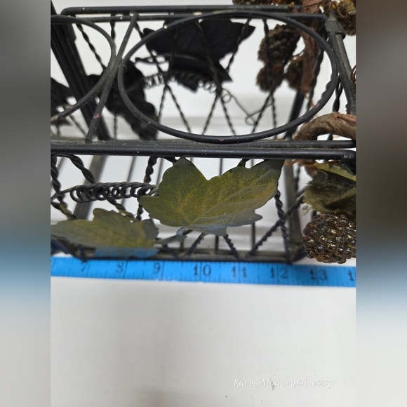 Decorative Metal WINE Basket with Berry Accents - Picture 5 of 6